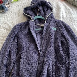 Fuzzy north face zip up